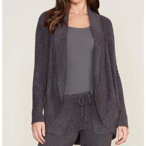 Barefoot Dreams Cozychic Lite Open Cardigan Size: L/XL Carbon Gray